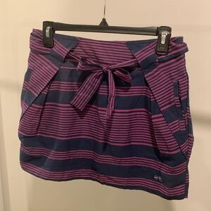 Purple and Navy Striped Skirt with Pockets